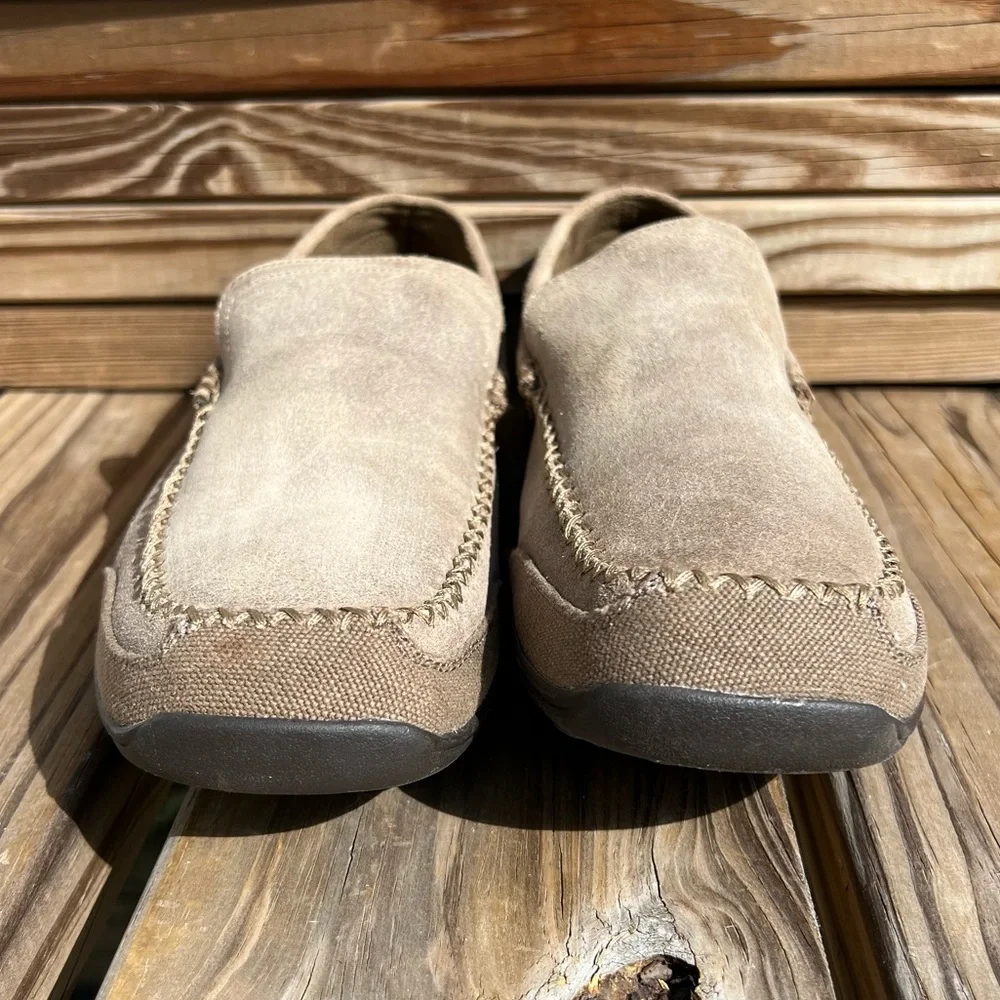 - American Eagle Sz 9.5 Tan Nubuck Leather Driving Moccasins! NEW!